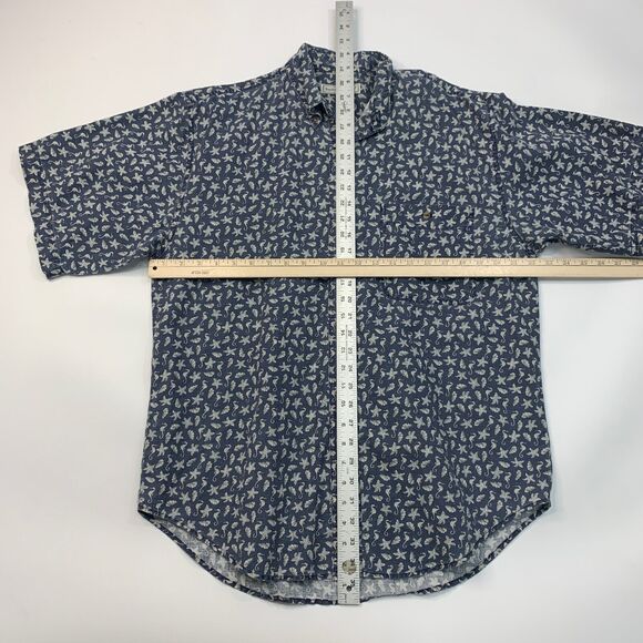 Vintage Bugle Boy Shirt Mens L Large Seahorse Starfish Sea Shell Button Down 90s - Picture 5 of 9